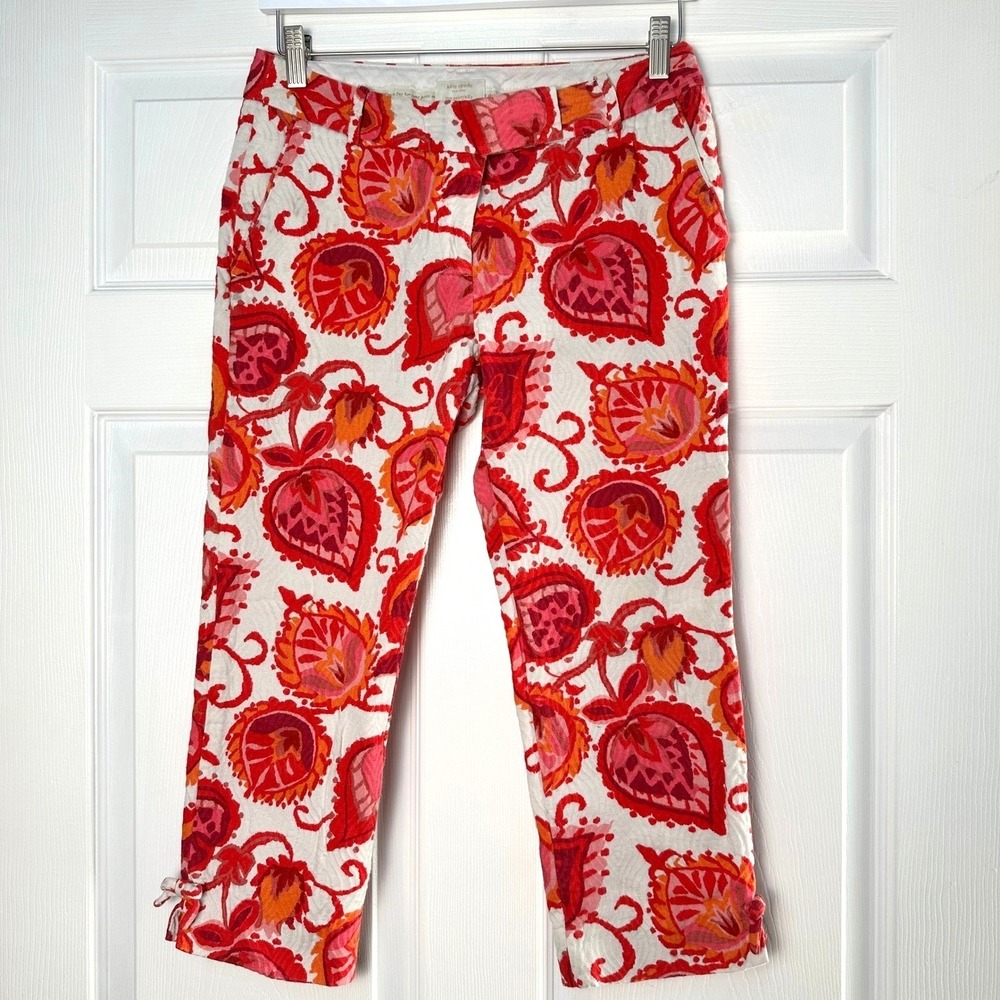Kate Spade New York Marti Pants Palm Springs Coral Paisley Cropped Pants4